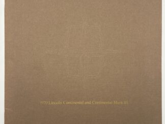 1970 Lincoln Continental Mark IV marketing booklet