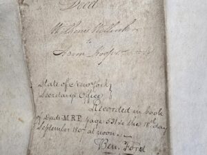 1807 & 1810 Deed & Indenture Contract — Very Large Size — State of New York “Recorded in book of Deeds” on the 18th of September, 1807 — About 2′ Wide & 2.5′ Tall — Signed by Joseph Ellicott & Wilhelm Willink, and Others….