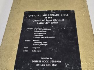 Official Missionary Bible of the Church of Jesus Christ of Latter-day Saints -- In Original Box -- Black Leather -- Code: 16 F 74 -- Larger Sized Book