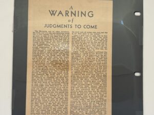 A Warning of Judgments to Come pamphlet