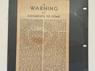 A Warning of Judgments to Come pamphlet