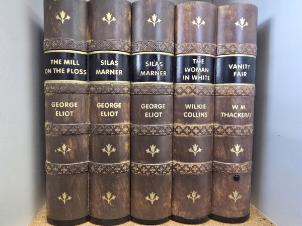 George Eliot / Wilkie Collines / Wm. Thackeray Collection — Fake Books! — Five Titles in Plastic — For Decorative Purposes