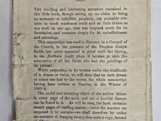 1880 --- Angel of the Prairies --- Parley P. Pratt --- 24-Page Pamphlet (missing title page).