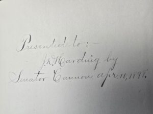 Book Presented by Senator Frank Cannon of Utah in 1898 — Yearbook of the United States Department of Agriculture 1895