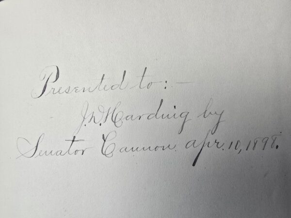 Book Presented by Senator Frank Cannon of Utah in 1898 — Yearbook of the United States Department of Agriculture 1895