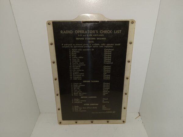 Radio Operator’s Check List: B-29 and B-29A Airplanes: 5 January 1945 (1945)