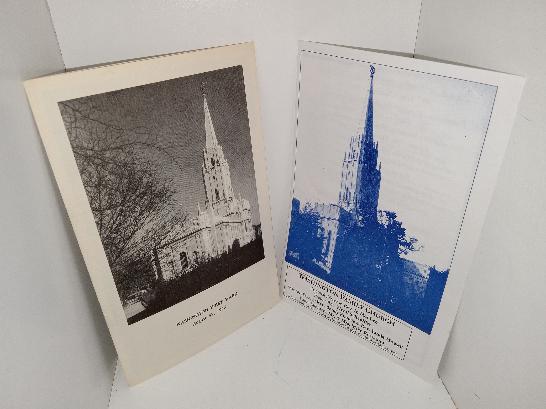 2 LDS Pamphlet Programs: Washington First Ward, August 31, 1975 / Washington Family Church (See Details)