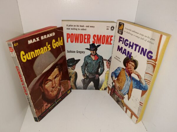 3 Western Novels: Gunman’s Gold / Powder Smoke / Fighting Man (See Details)