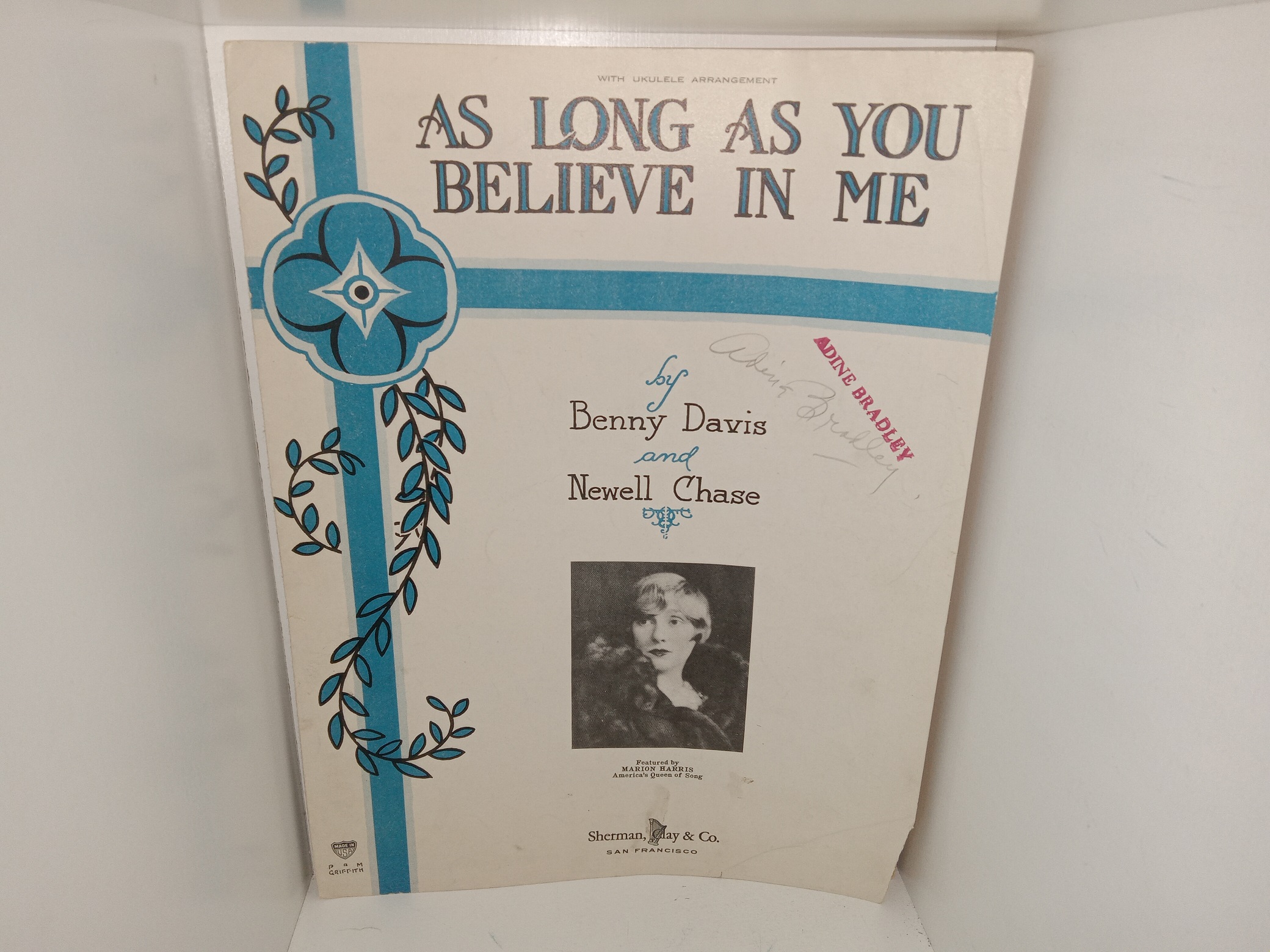 As Long As You Believe In Me (Sheet Music) (1929) ~ by Benny Davis, and Newell Chase