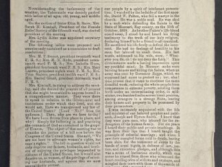 1870 --- Proceedings in Mass Meeting of the Ladies of Salt Lake City, To Protest Against the Passage of Cullom’s Bill, January 14, 1870