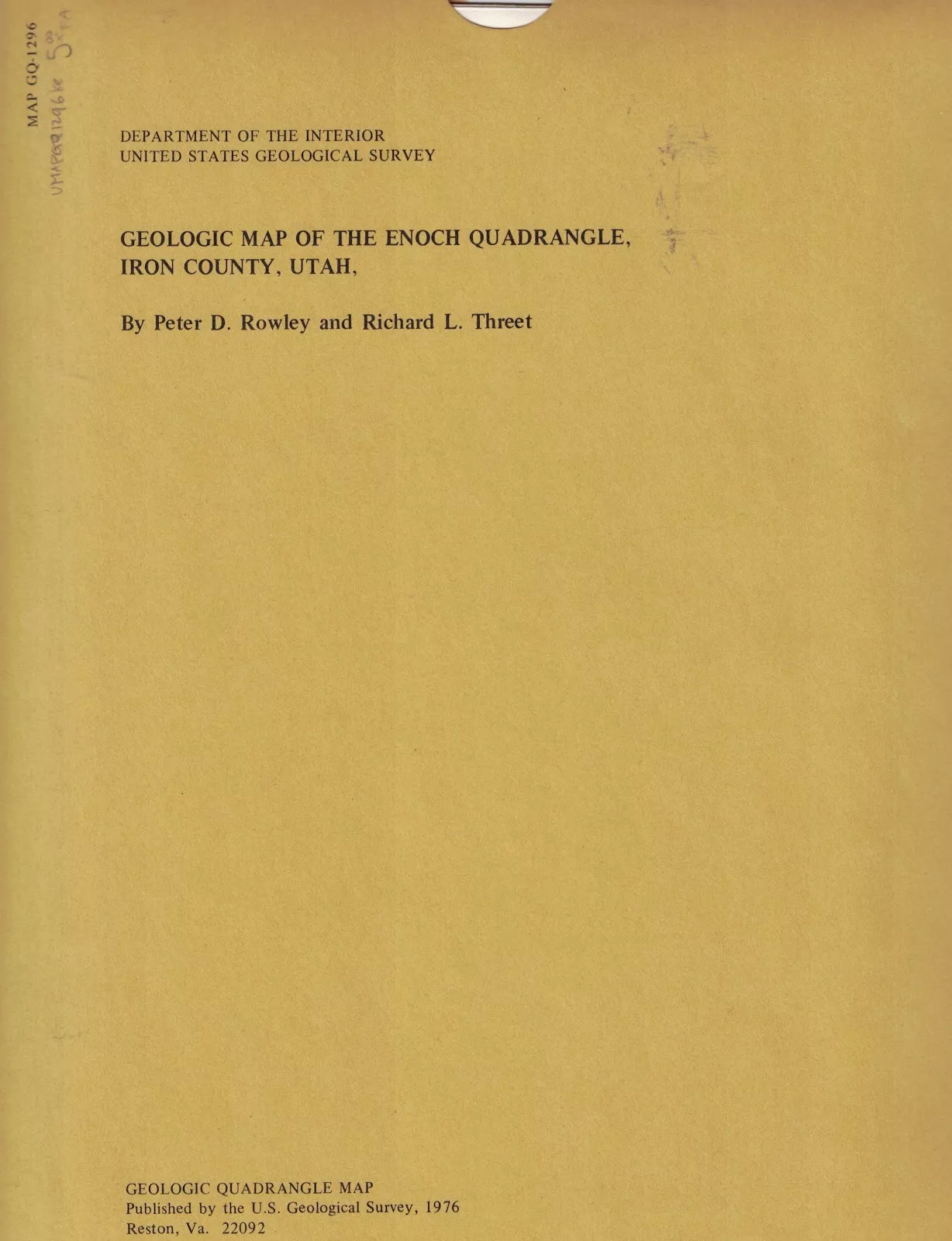 Geologic Map of the Enoch Quadrangle, Iron County, Utah (Map GQ-1296)