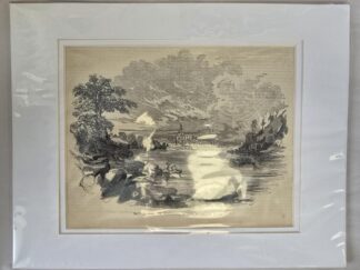 Old Print of Nauvoo & the Temple -- Matted But Not Framed