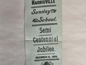 1899 — Silk Bookmark — Harrisville Sunday School — Semi Centennial Jubilee December 10, 1899