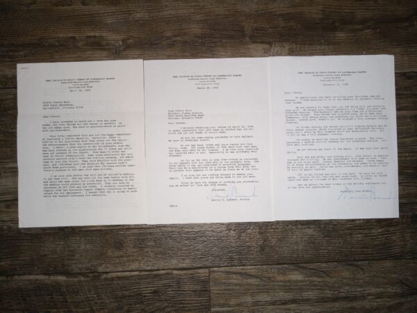 3 Letters Signed by an LDS Bishop (Bishop Merlin R. Lybbert) to a Missionary (Sister Connie Hale) (Dated 1965)