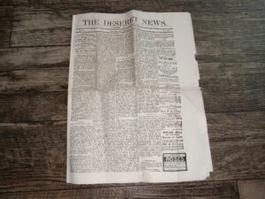 The Deseret News: Vol. 30, No. 12, Salt Lake City, Wednesday, April 1881 (Newspaper) (Folds Out) (Uncut) (1881)