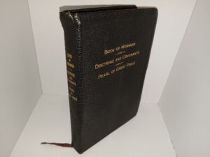 LDS, Black Vinyl Triple Combination (Handwritten Patriarchal Blessing Written in the Back) (1955)