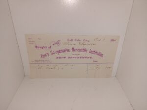 1885 ZCMI Receipt