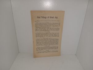 Glad Tidings of Great Joy (Pamphlet) (Unknown Publishing Date) ~ Unknown Author