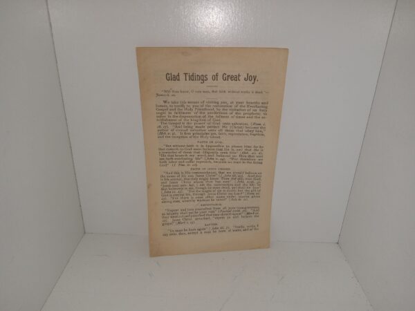 Glad Tidings of Great Joy (Pamphlet) (Unknown Publishing Date) ~ Unknown Author