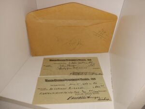 2 Old Utah Bank Checks w/ Envelope (Dated 1942)