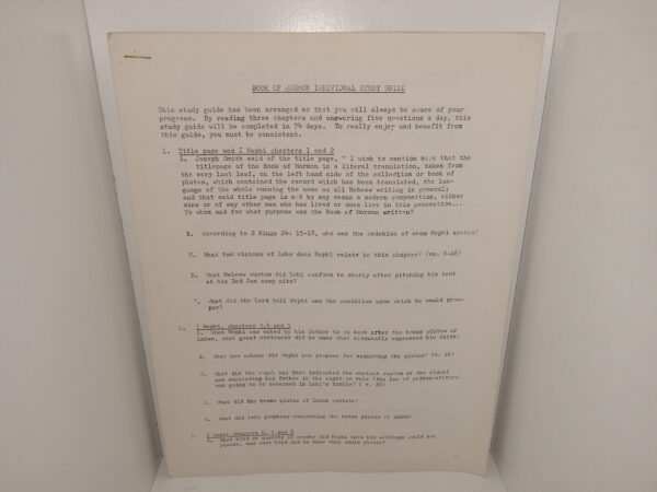 Book of Mormon Individual Study Guide (Unknown Publishing Date) ~ Unknown Author