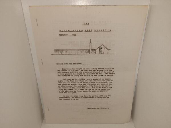 The Bloomington Ward Bulletin: February 1965 (1965)