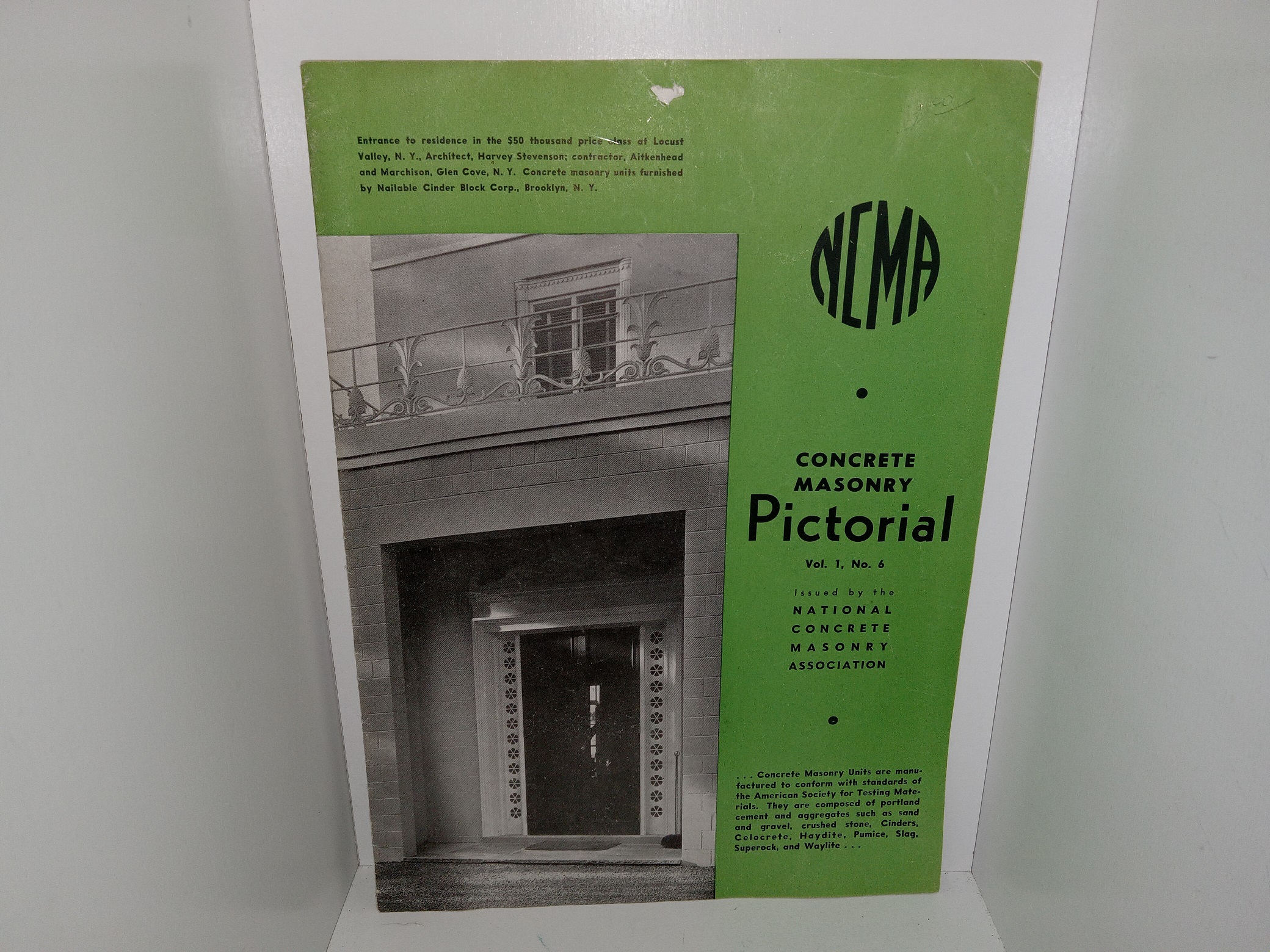 NCMA: Concrete Masonry Pictorial: Vol. 1, No. 6 (Magazine) (Unknown Publishing Date)