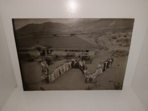 Unique Old Photograph of People arranged in a W Shape: July 1918 (1918)