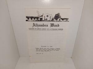 Alhambra Ward: Church of Jesus Christ of Latter-day Saints, December 11, 1983 (Pamphlet) (Program) (1983)
