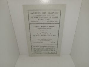 “Smile, Rodney, Smile”: A Laugh Comedy in Three Acts By Eugene G. Hafer (Pamphlet) (Program) (1937)