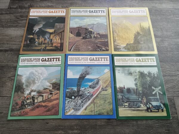 6 Issues of Narrow Gauge and Short Line Gazette: Accurate Information for Fine Modelbuilding for the Year of 1990 (See Details)