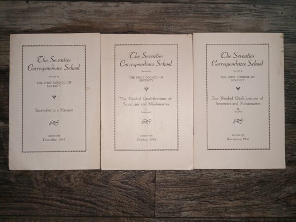 3 Issues of The Seventies Correspondence School (1933) ~ Directed by The First Council of Seventy