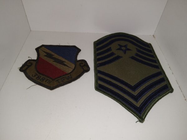 2 Airforce Patches: Airforce Chief Master Sergeant Patch / 388th Fighter Wing Patch
