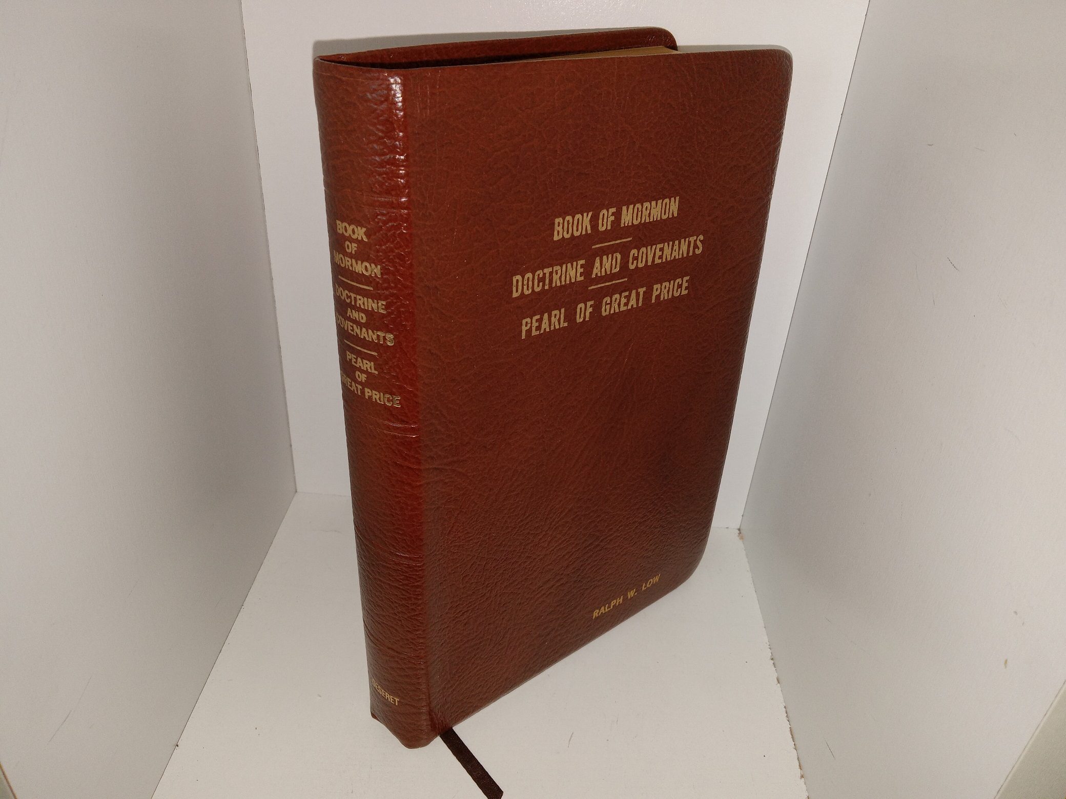 2 Brown Leather, LDS Items w/ Zipper Cases: Holy Bible: Ready References Concordance/Triple Combination (See Details)