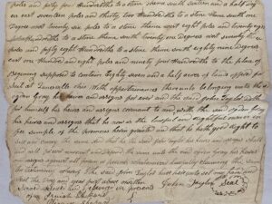 April 8, 1836 — Handwritten Document Signed by a Man Named John Taylor and others named Isaiah and Hiram Shepard
