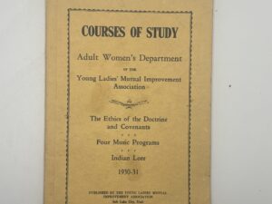 Adult Women’s Department Course of Study 1930-1931