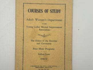 Adult Women's Department Course of Study 1930-1931