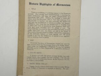 Historic Highlights of Mormonism pamphlet