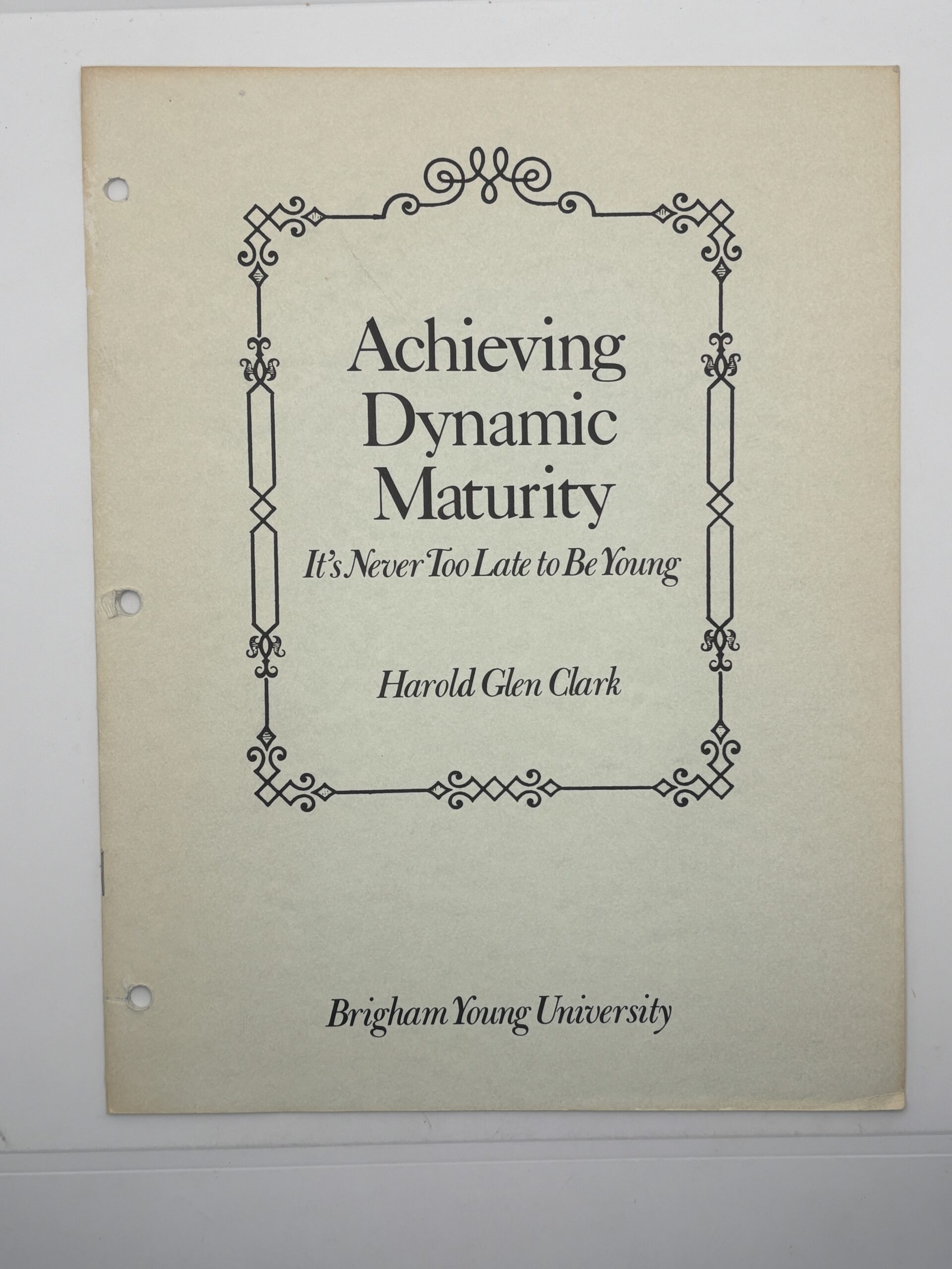 Achieving Dynamic Maturity: It’s Never too Late to be Young (1969)