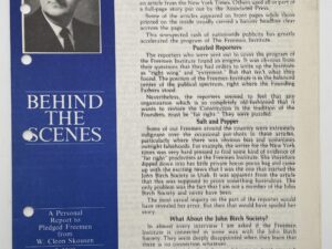 Behind the Scenes – “The Freeman Institute Receives Nationwide Publicity” 1980 by W Cleon Skousen