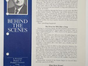 Behind the Scenes – “Why Did Millions of Women Turn Against ERA?” January, 1980 by W Cleon Skousen