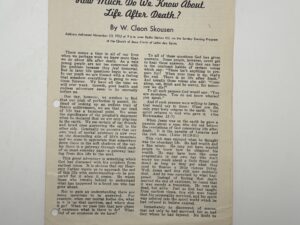 KSL Radio New Light on Old Problems #19 “How Much Do We Know About Life After Death?” by W. Cleon Skousen November 23, 1952