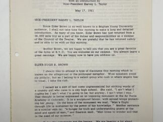 Eternal Flight by Hugh B. Brown May 17, 1961