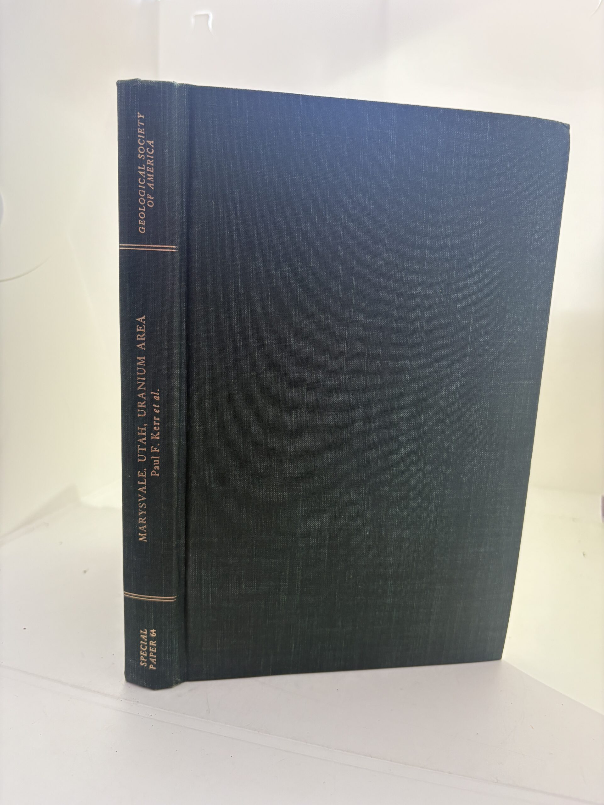 Marysvale, Utah Uranium Area August 20,1957 – Geological Society of America