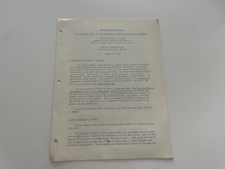 1959- The Heritage We Have: An Address given to the Brigham Young University Studentbody- Elder Richard L. Evans- March 4, 1959