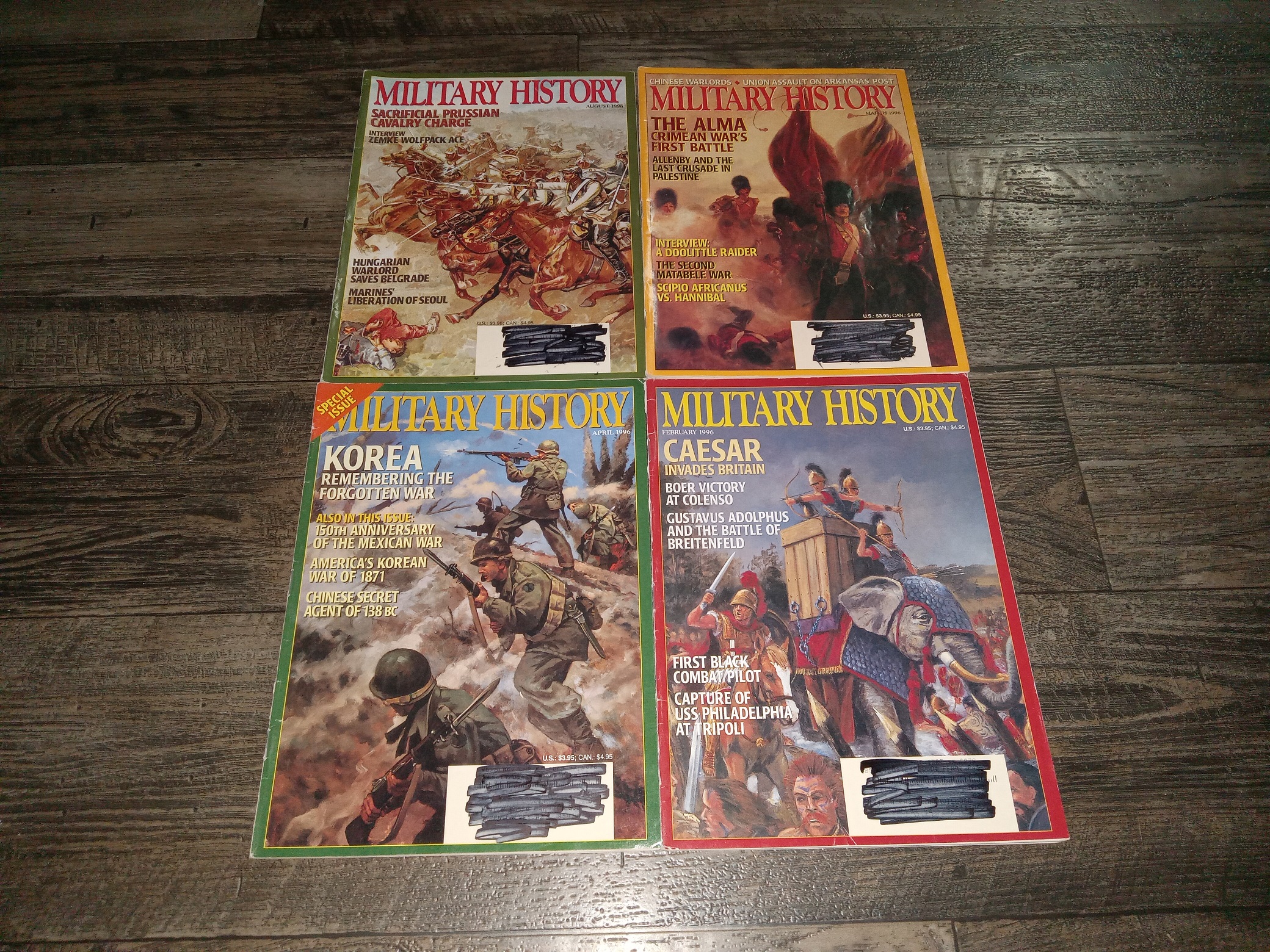 4 Issues of Military History Magazine for the Year of 1996 (See Details)