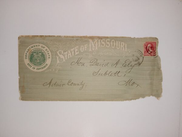 Envelope from 1893 w/ Stamp but No Letter