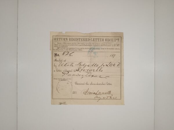 Return Registered-Letter Receipt
