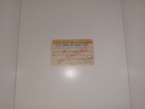 LDS 1944 Service Men's Budget Ticket