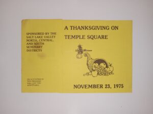 A Thanksgiving on Temple Square: November 23, 1975 (Pamphlet) (Program) (1975)